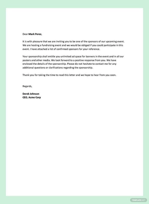 Sponsorship Letter Example