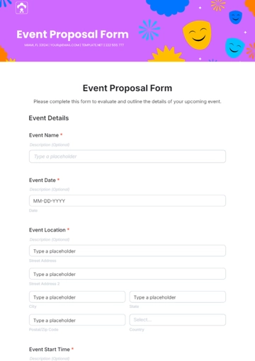 Free Event Proposal Form Template to Edit Online