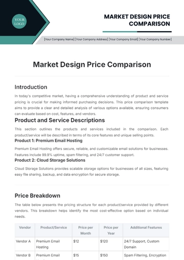 Free Market Design Price Comparison Template to Edit Online