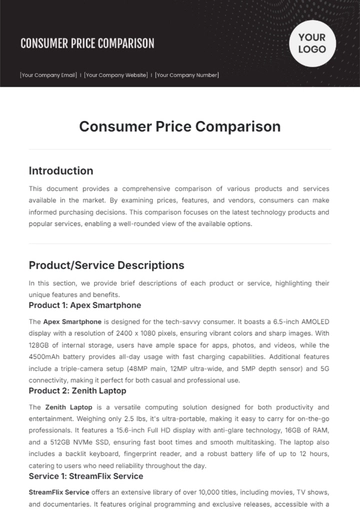 Free Consumer Price Comparison Template to Edit Online Free Consumer Price Comparison Template to Edit Online