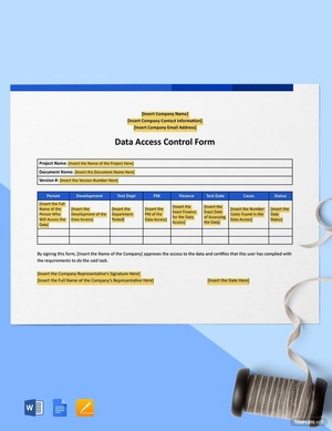 Data Access Control Form Template