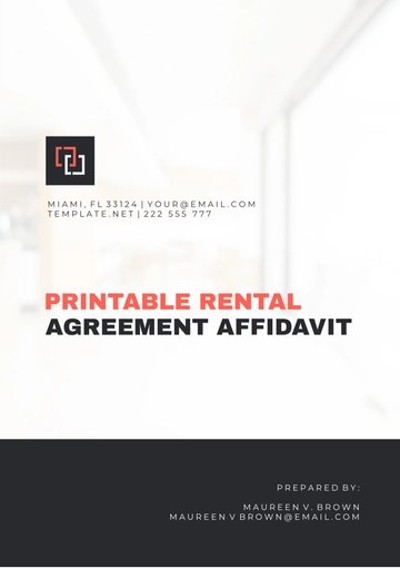 Free Printable Rental Agreement Affidavit Template to Edit Online
