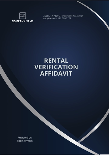 Free Rental Verification Affidavit Template to Edit Online