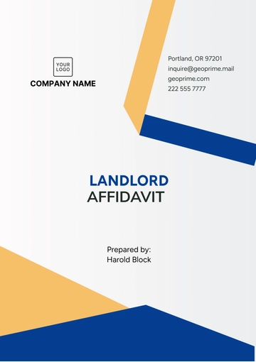 Free Landlord Affidavit Template to Edit Online