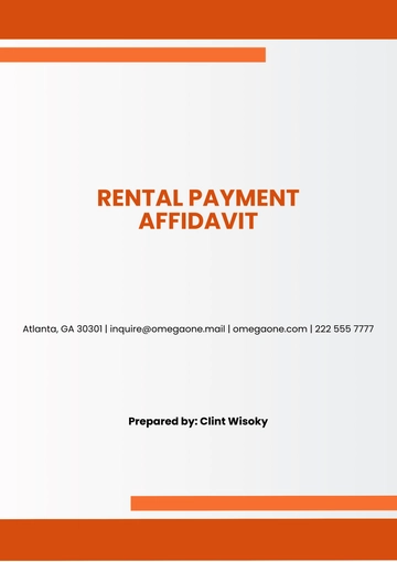 Free Rental Payment Affidavit Template to Edit Online
