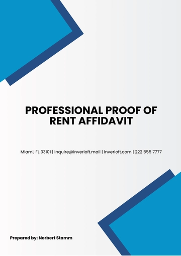 Free Professional Proof of Rent Affidavit Template to Edit Online