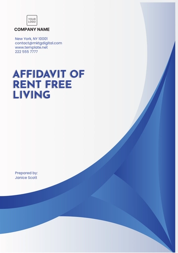 Free Affidavit for Rent-Free Living Template to Edit Online