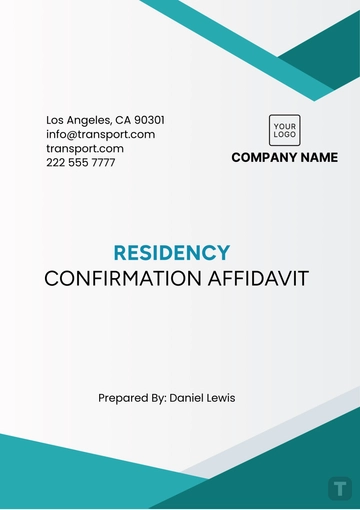 Free Residency Confirmation Affidavit Template to Edit Online