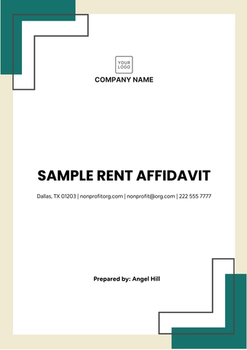 Free Sample Rent Affidavit Template to Edit Online