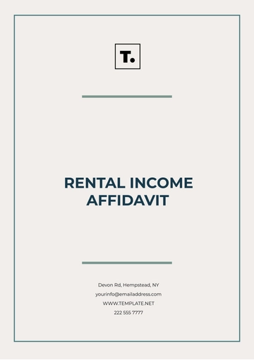 Free Rental Income Affidavit Template to Edit Online