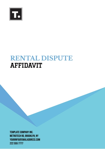 Free Rental Dispute Affidavit Template to Edit Online