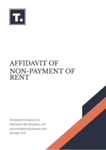 Free Affidavit of Non-Payment of Rent Template to Edit Online
