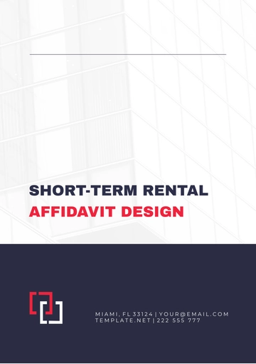 Free Short-Term Rental Affidavit Design Template to Edit Online