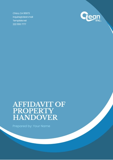 Free Affidavit of Property Handover Template to Edit Online