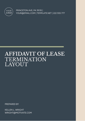Free Affidavit of Lease Termination Layout Template to Edit Online