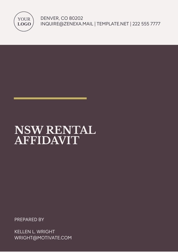 Free NSW Rental Affidavit Template to Edit Online