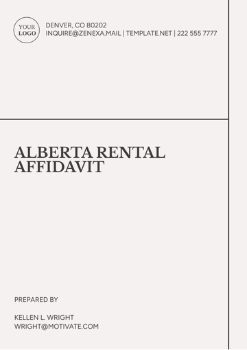 Free Alberta Rental Affidavit Template to Edit Online