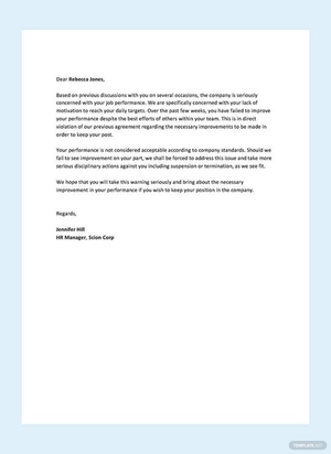 Business Warning Letter Template