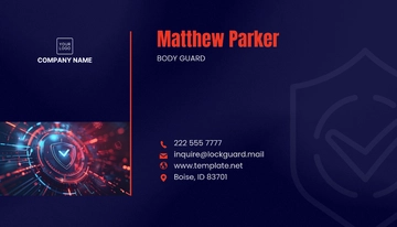 Free Security Service Business Card Template to Edit Online