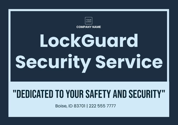 Free Security Service Signage Template to Edit Online