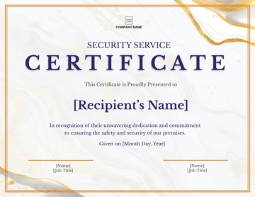 Free Security Service Certificate Template to Edit Online