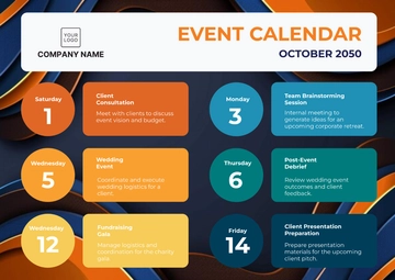 Free Event Planner Calendar Template to Edit Online
