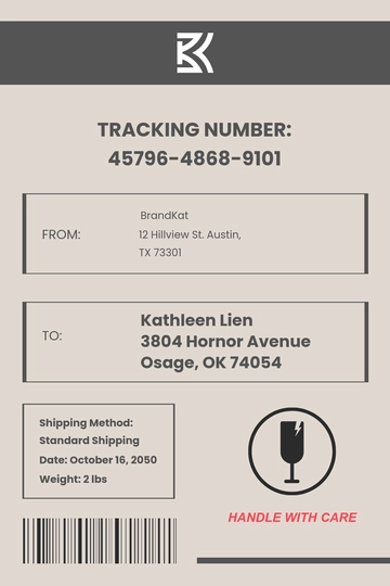 Free Fillable Shipping Label Template to Edit Online