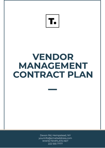 Free Vendor Management Contract Plan Template to Edit Online