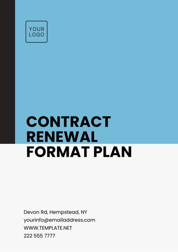 Free Contract Renewal Format Plan Template to Edit Online