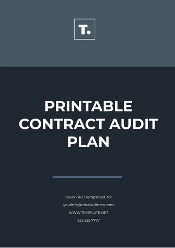 Free Printable Contract Audit Plan Template to Edit Online