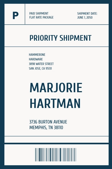 Free Large Shipping Label Template to Edit Online