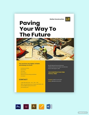 Construction Service Promotional Flyer Template