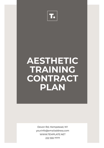 Free Aesthetic Training Contract Plan Template to Edit Online