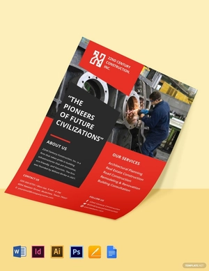 Modern Construction Advertisement Flyer Template