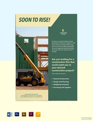Construction Project Marketing Flyer Template