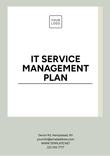 Free IT Service Management Plan Template to Edit Online