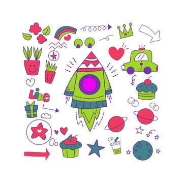Free Colorful Doodle Clipart to Edit Online