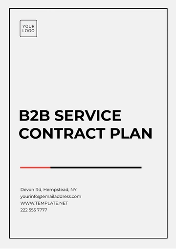 Free B2B Service Contract Plan Template to Edit Online