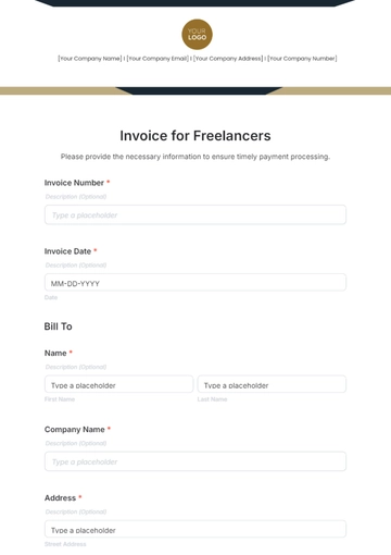 Free Invoice Template for Freelancers to Edit Online