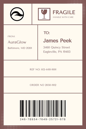 Free Custom Shipping Label Design Template to Edit Online
