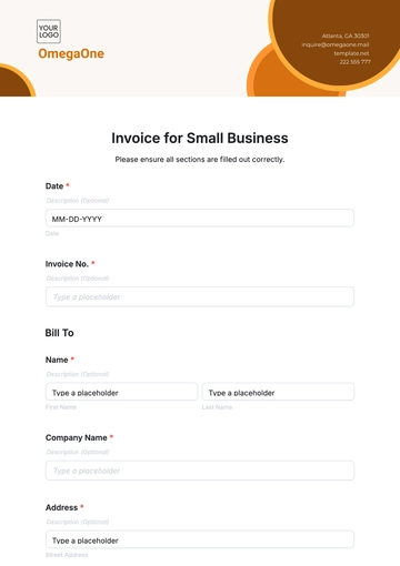 Free Invoice Template for Small Business to Edit Online