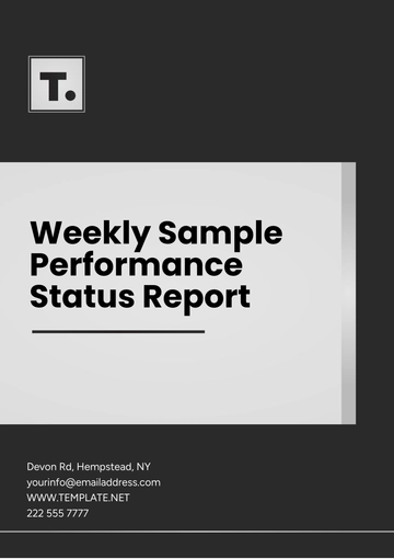 Free Weekly Sample Performance Status Report Template to Edit Online