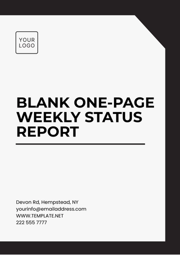 Free Blank One-Page Weekly Status Report Template to Edit Online
