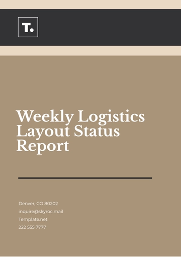 Free Weekly Logistics Layout  Status Report Template to Edit Online