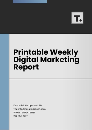 Free Printable Weekly Digital Marketing Report Template to Edit Online