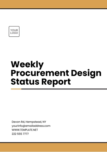 Free Weekly Procurement Design Status Report Template to Edit Online