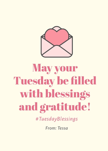 Free Tuesday Blessing Template to Edit Online