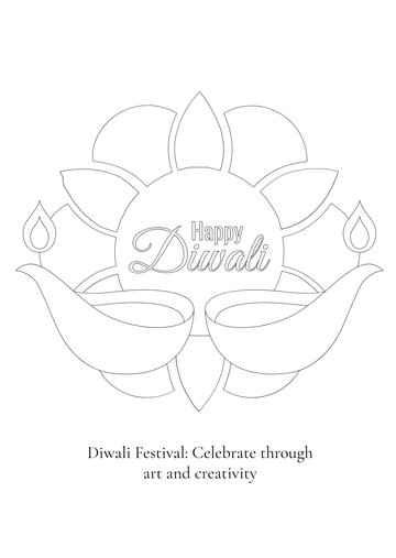 Free Diwali Coloring Page Template to Edit Online