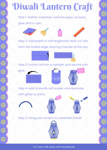Free Diwali Lantern Craft Template to Edit Online