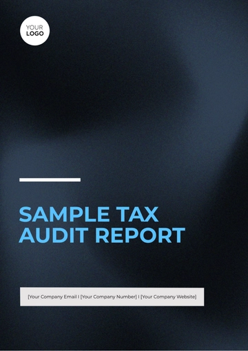 Free Sample Tax Audit Report Template to Edit Online